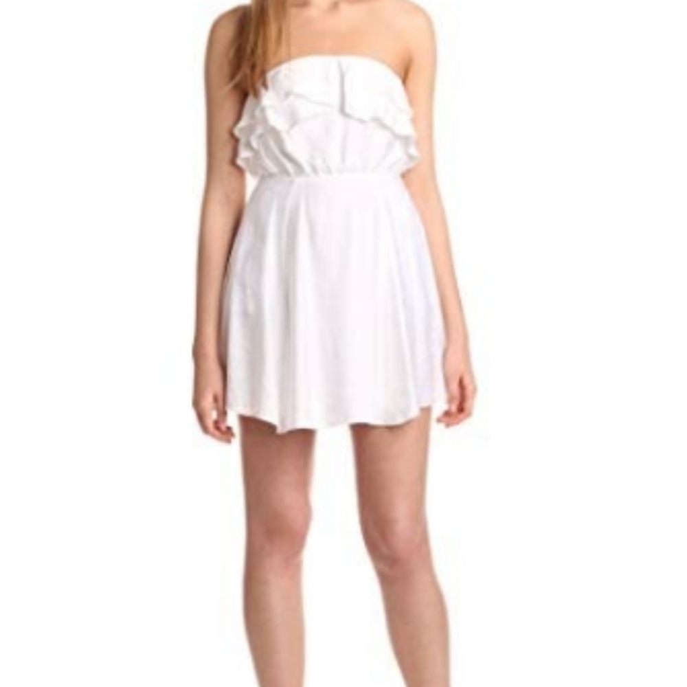 BCBGeneration White Flounce Dress NWT